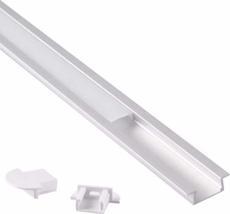 Profilo per montaggio incasso in alluminio 1 m, satinato  316035 Polux