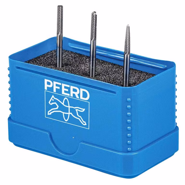 Set di frese HM, 3 pezzi, micro-dentiature, gambo da 3 mm