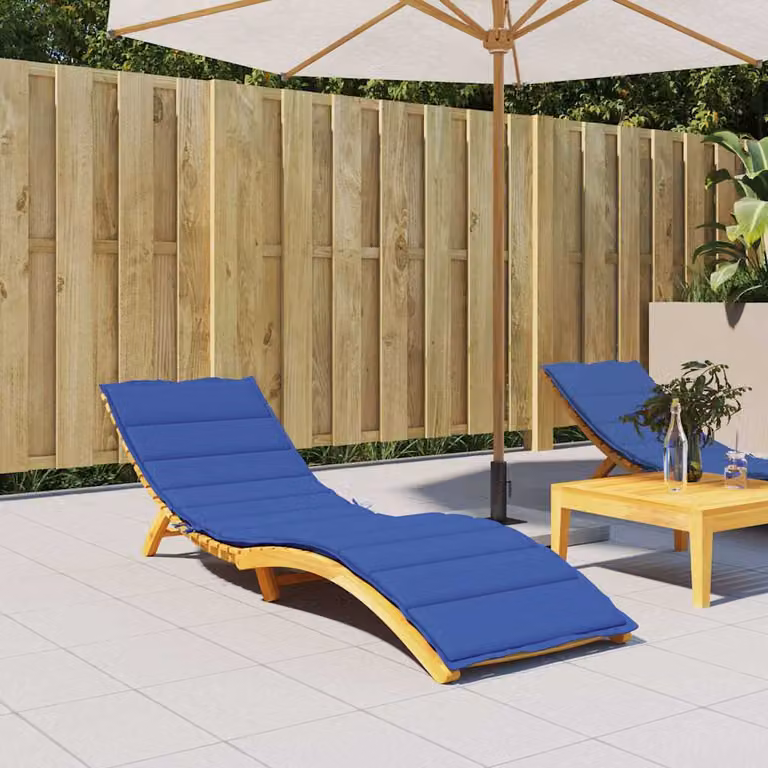 Cuscino per lettino vidaXL Blu, L/P/H: 200 x 60 x 3 cm, in tessuto Oxford impermeabile e traspirante