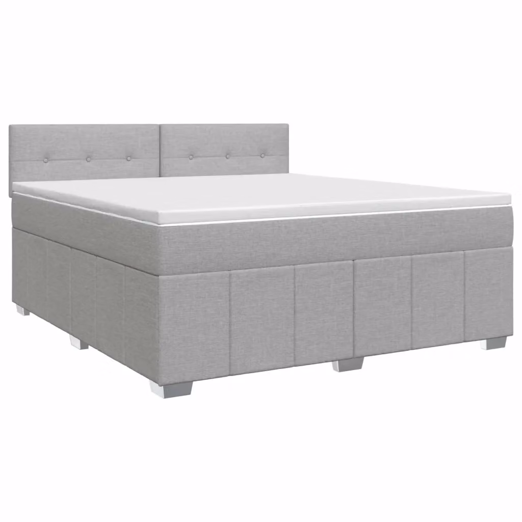 Letto box spring con materasso a molle insacchettate vidaXL Grigio Chiaro e Bianco L/P: 140 x 190 cm – 2