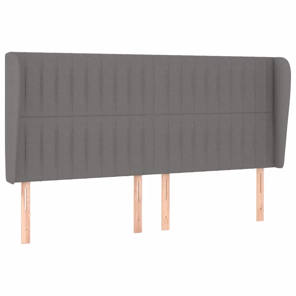 Testiera ad orecchio vidaXL in tessuto grigio con struttura in legno L: 163 cm, P: 23 cm, H: 118-128 cm – 2
