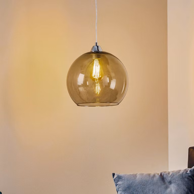 Lampada a sospensione in vetro Colour SOLLUX LIGHTING, dimmerabile, Alluminio / Grigio / Zincato, Soggiorno / Sala da pranzo, Vetro, Moderno, Lampada a sospensione