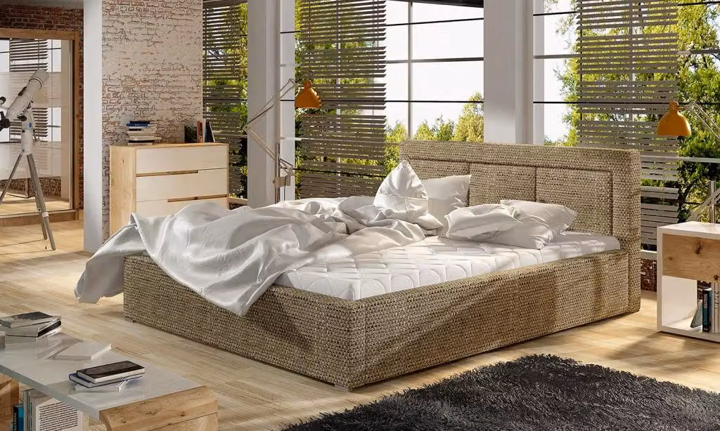 Designer Bett Schlafzimmer Luxus Betten Textil Hotel Luxus Polster 180x200cm
