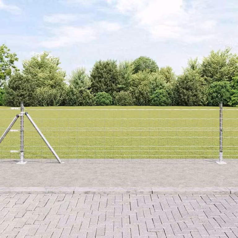 Maison Exclusive - Recinzione con pali. Argento 0.6 x 50 m Acciaio
