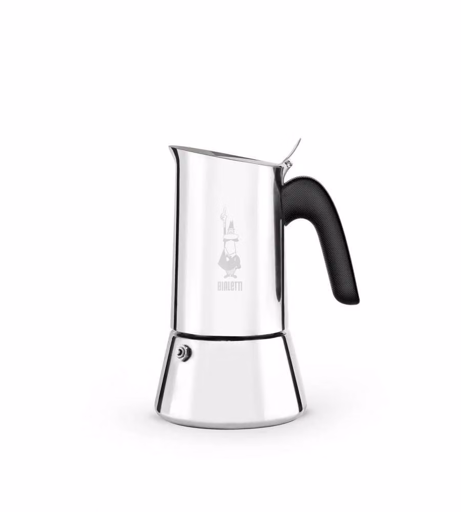 Caffettiera Moka Bialetti New Venus in Acciaio Inossidabile Argento con Manico Nero, 2 Tazze, 85 ml – 2