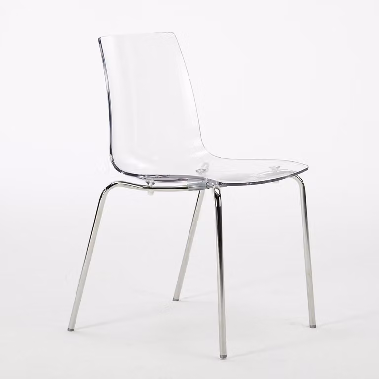 Lollipop Grand Soleil Sedie Sedia da bar Cucina Gambe in acciaio Impilabili - Trasparente