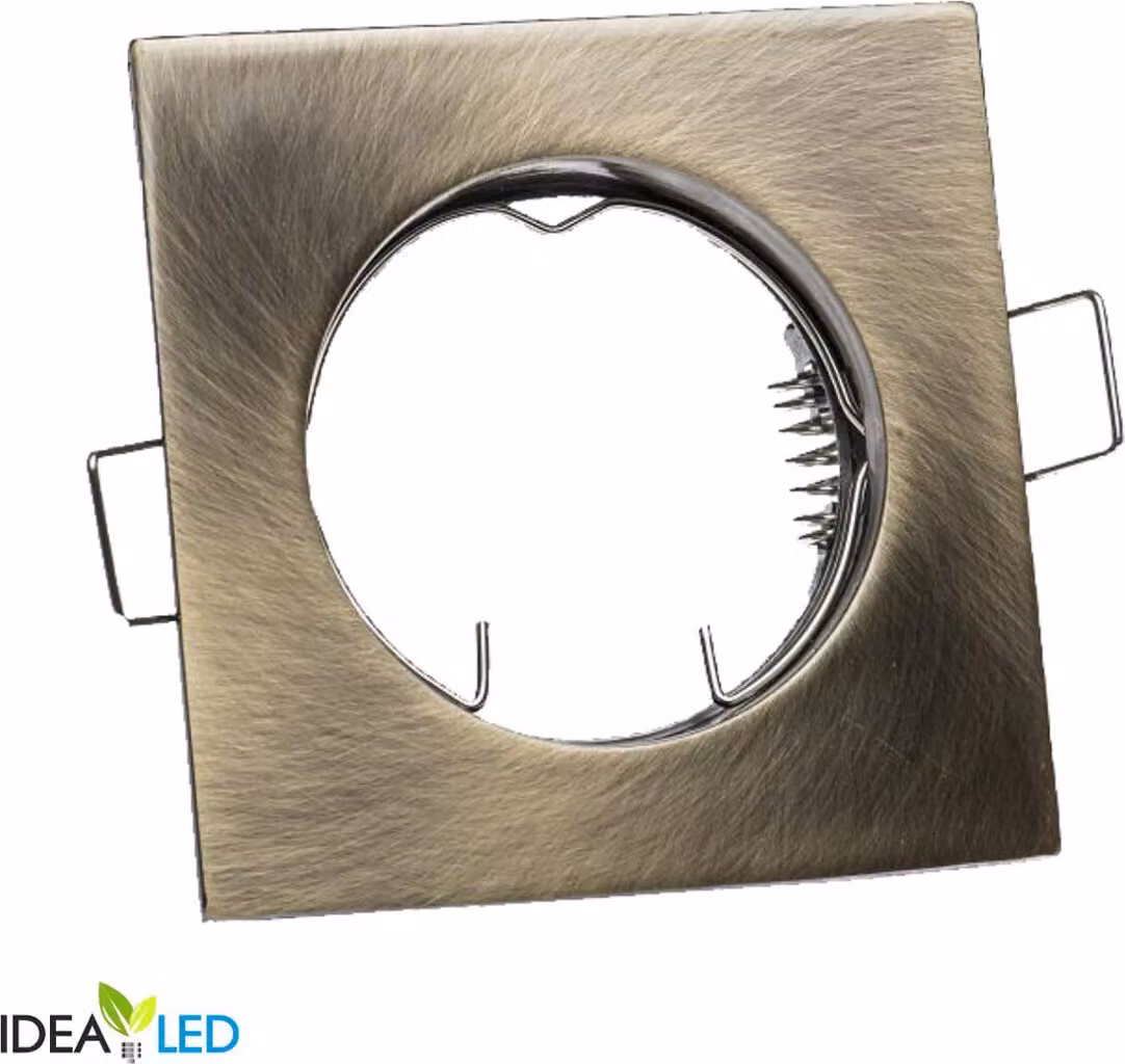 Faretto da incasso IP20 quadrato in ottone GU10 ID-1071 Idealed