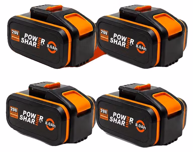 Batterie, capacità 6000 mAh, compatibili con diversi utensili elettrici, Worx 8.0AHX4