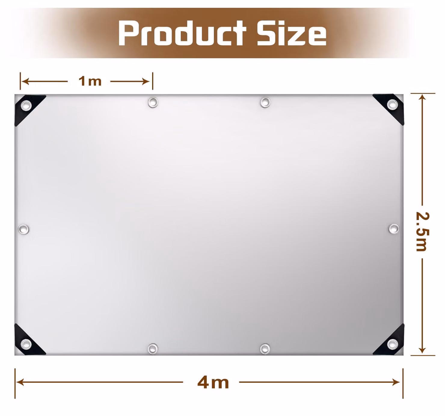 Telo impermeabile, resistente agli strappi, con occhielli, dimensioni 3x4 metri, ideale per giardino e campeggio