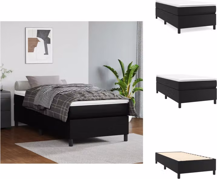 vidaXL Letto a molle insacchettate nero 100x200 cm in Pelle finta - Letti e strutture letto