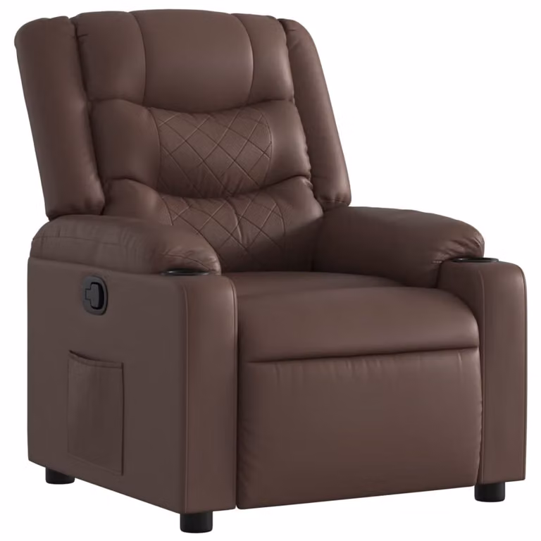 SYFAX™ Poltrona Reclinabile Marrone in Pelle finta