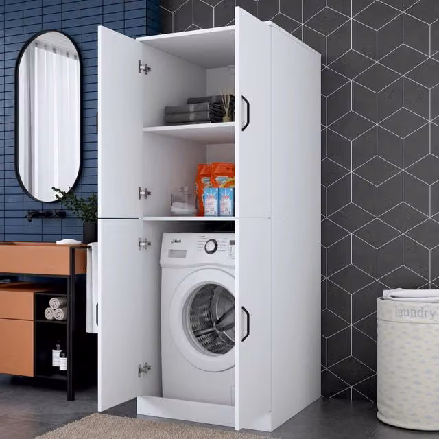 Armadio Multiuso Sarre DMORA Bianco con 2 Ripiani L/P/H: 70 x 70 x 182 cm