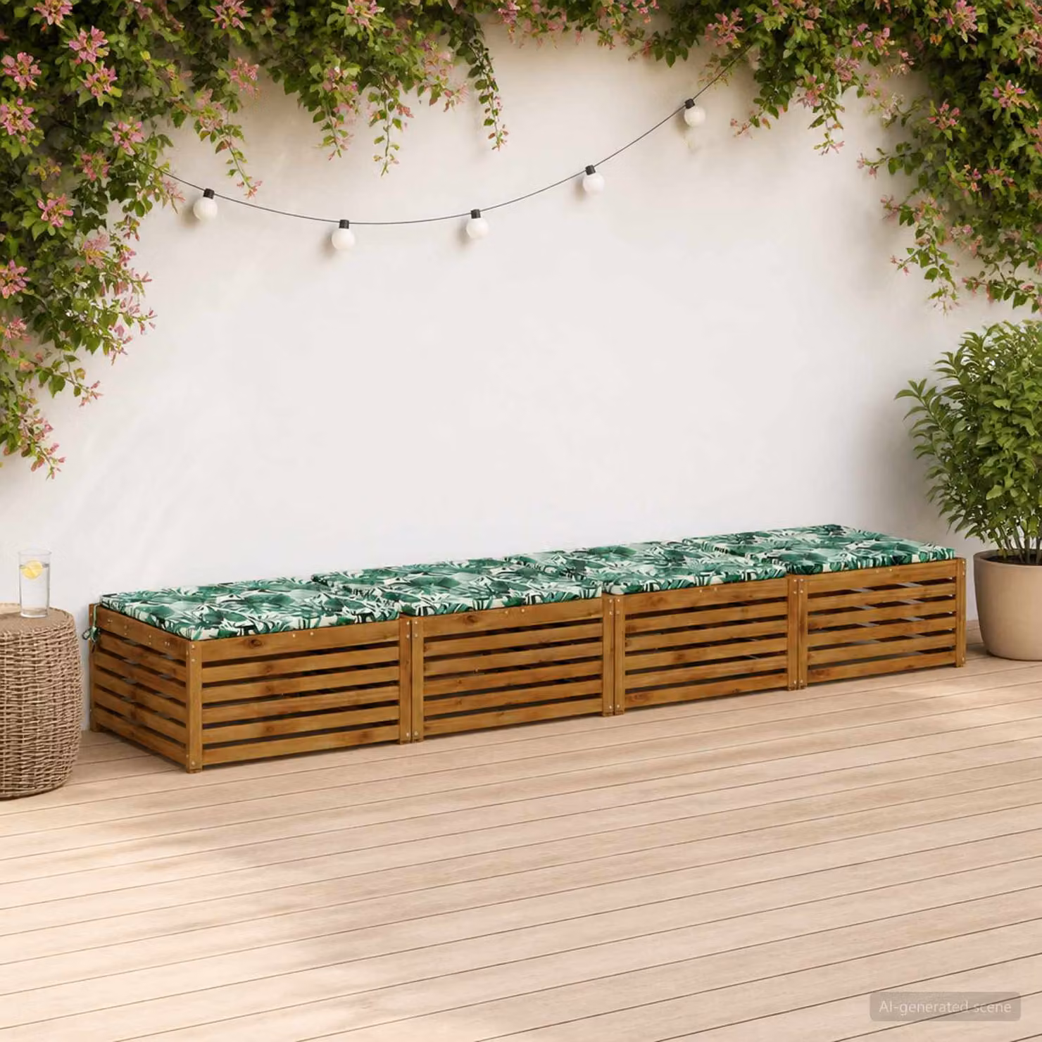 Set di 4 cuscini per sedia vidaXL in poliestere verde con imbottitura in schiuma e rivestimento lavabile