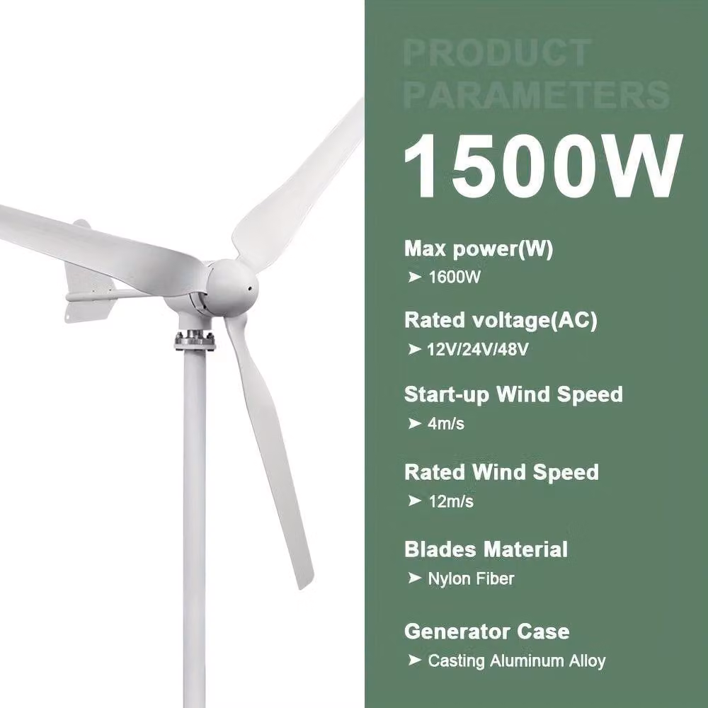 Generatore eolico - Turbina eolica - Generatore di energia eolica - Aerogeneratore - Generatore di corrente - Potenza: 1500W