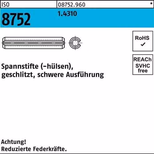 Spine Reyher ISO 8752 1,4310 3,5 x 6 087529600035006 (100 pezzi)