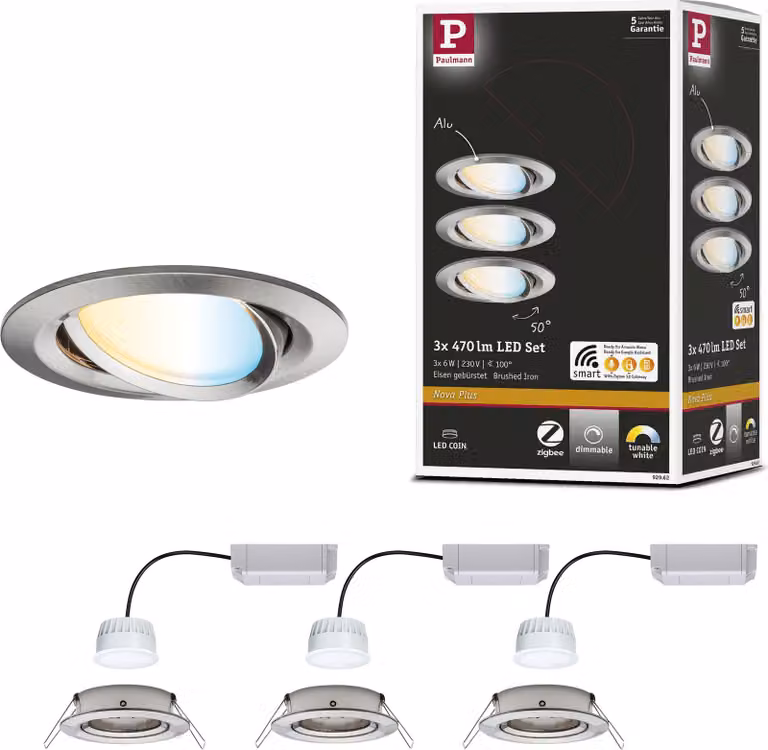 Paulmann Luce da incasso LED Nova Plus set base orientabile