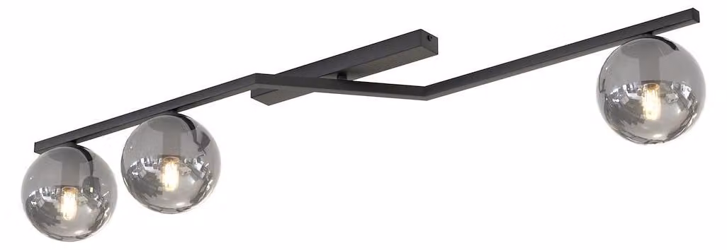 Lampada a sospensione NATON nera 3xE14x15W in metallo, dimensioni: 20x100x32 cm, IP20, Emibig