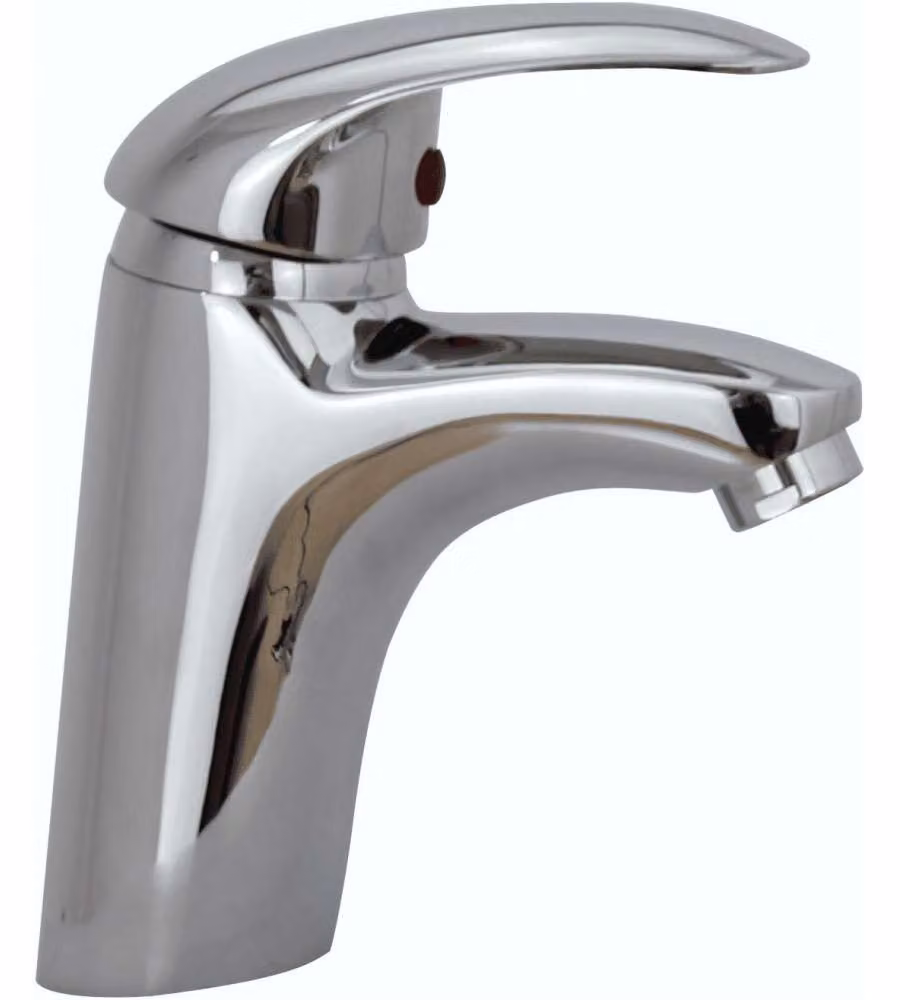 AQUAE Rubinetto Bagno Cromato Leila per Lavabo con Aeratore e Piletta