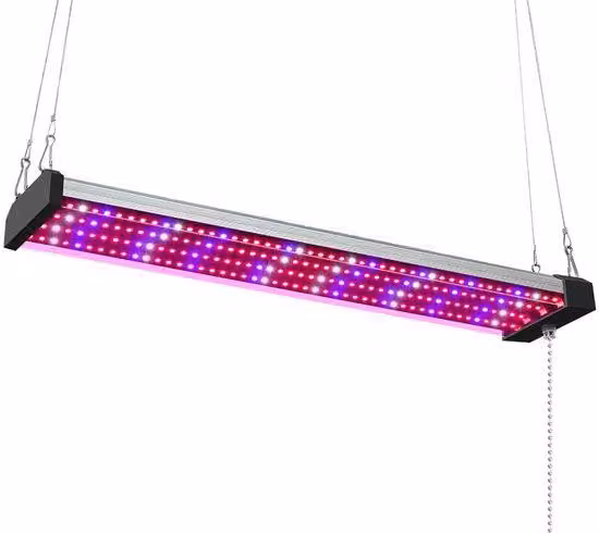 Lampada a LED per piante da appartamento, a spettro completo, 30 cm, 4 file di LED, con chiusura a cerniera, senza fili, per coltivazione indoor, in serra e idroponica.