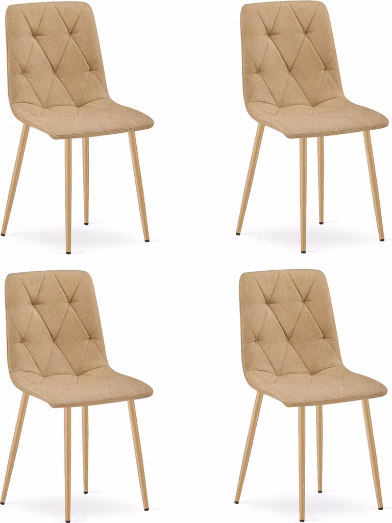 Sedia LIBRA - materiale marrone/gambe in legno x 4