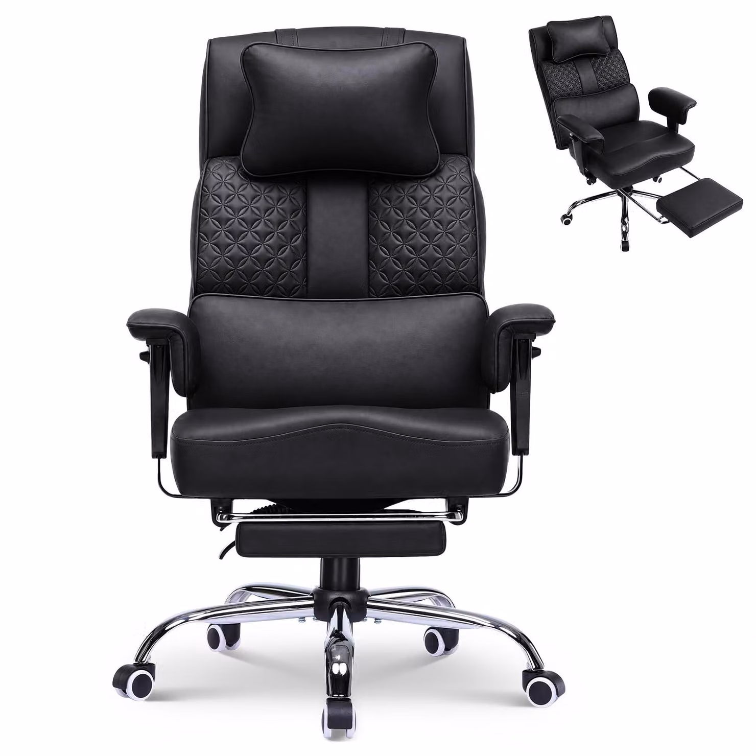 Sedia da gaming GTPLAYER, sedia ergonomica da ufficio con poggiatesta regolabile, supporto lombare ampio, seduta larga 54 cm, inclinazione da 90° a 150°, capacità di carico fino a 180 kg