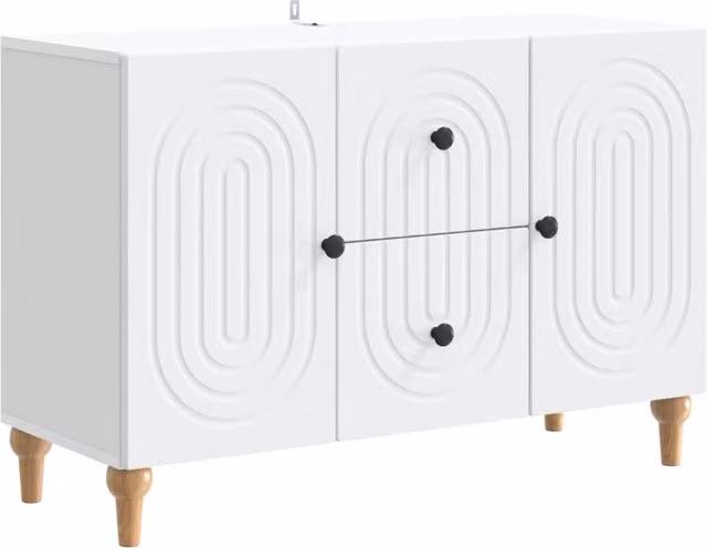 Mobile TV-Credenza Design In Bianco in Legno Ingegnerizzato, L 89 cm x P 34,5 cm x H 60 cm