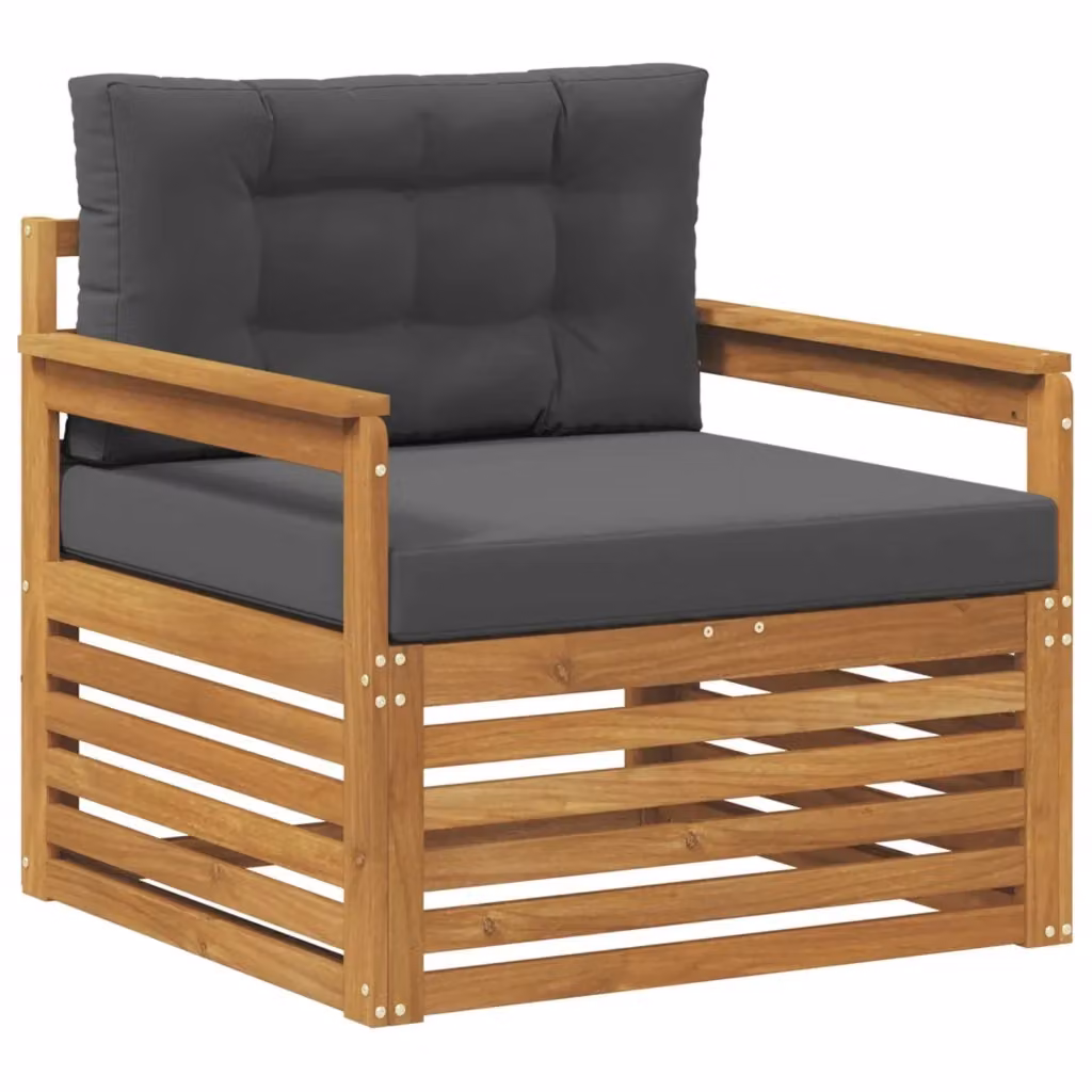 Divano da esterno moderno vidaXL in legno di acacia massello con cuscini imbottiti in poliestere disponibile in marrone, antracite o grigio – 2