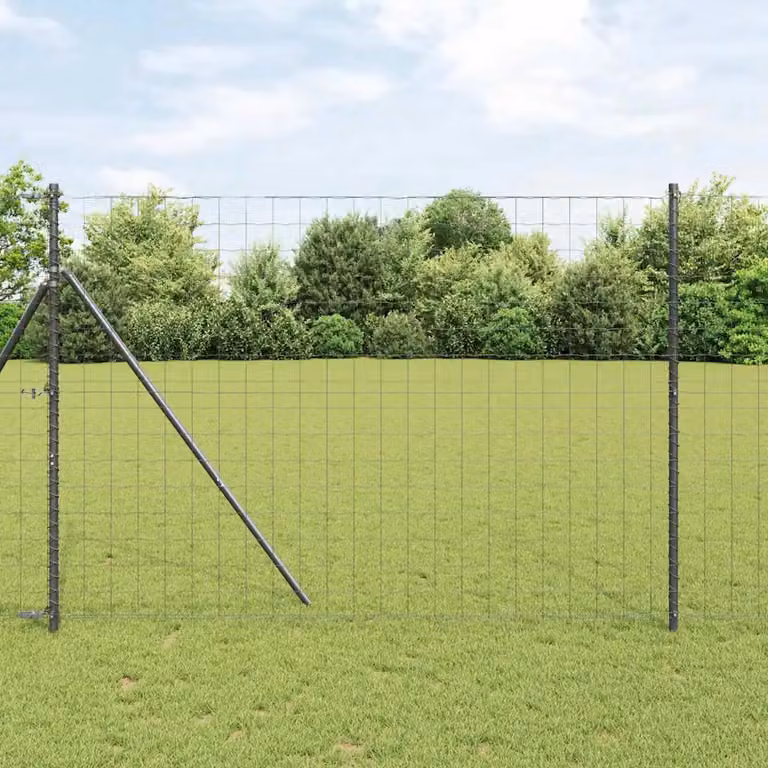 Recinzione Euro vidaXL in ferro rivestito in PVC Grigio, H: 160 cm, L: 10 m