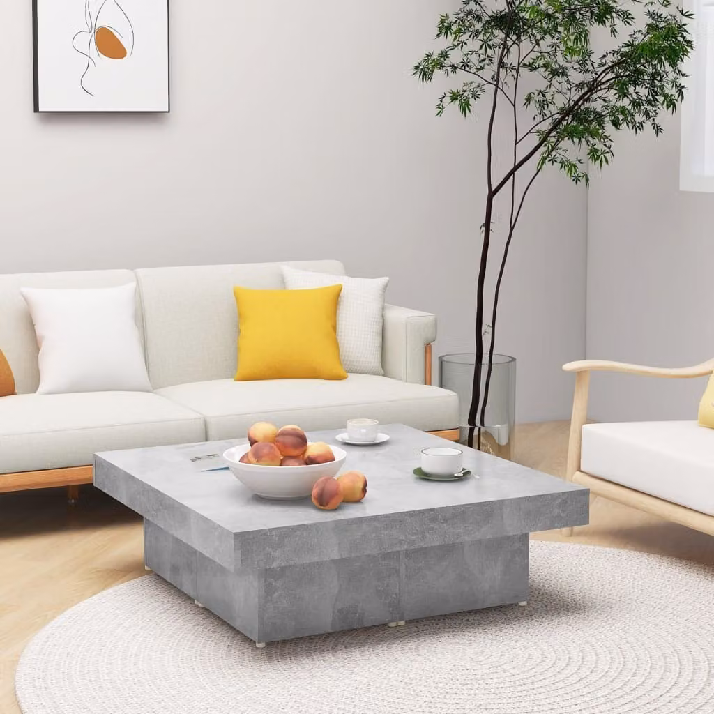 Maison Exclusive - Tavolino da salotto grigio cemento 90x90x28 cm Materiale ligneo