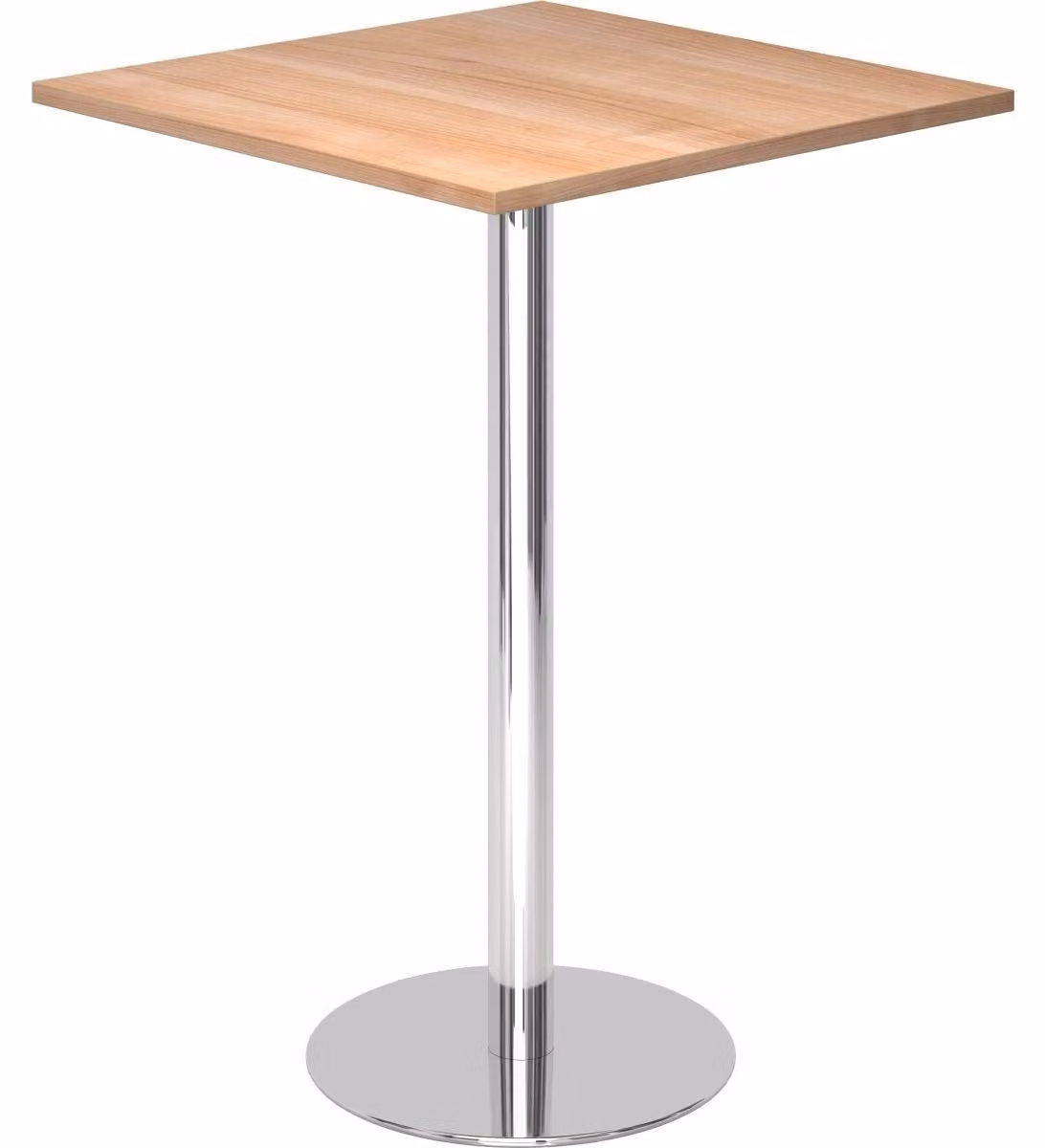 BISTRO H88Q C - Tavolo da conferenza System, impiallacciatura di noce, 80 x 80 cm, struttura in cromo