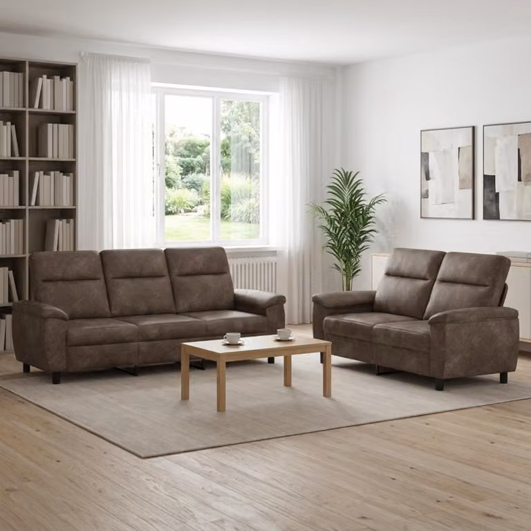 Set di 2 divani moderni vidaXL in pelle sintetica con struttura in metallo e coperture rimovibili per il tuo soggiorno