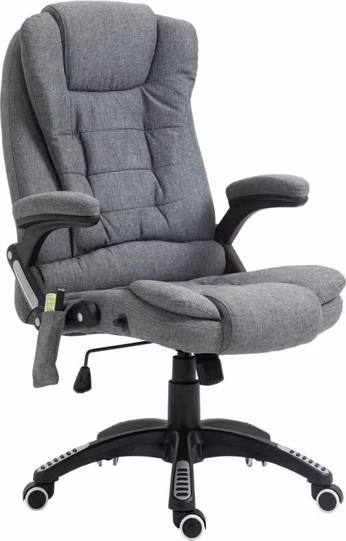 Poltrona massaggiante, poltrona da ufficio, sedia da ufficio, regolabile in altezza, ergonomica, con funzione massaggio, dimensioni 67x74x116-126 cm (grigio scuro)