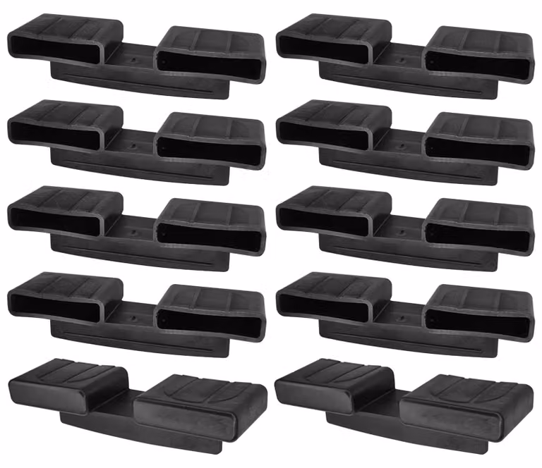 10 supporti per lamelle, in plastica, 53x8 mm, colore nero