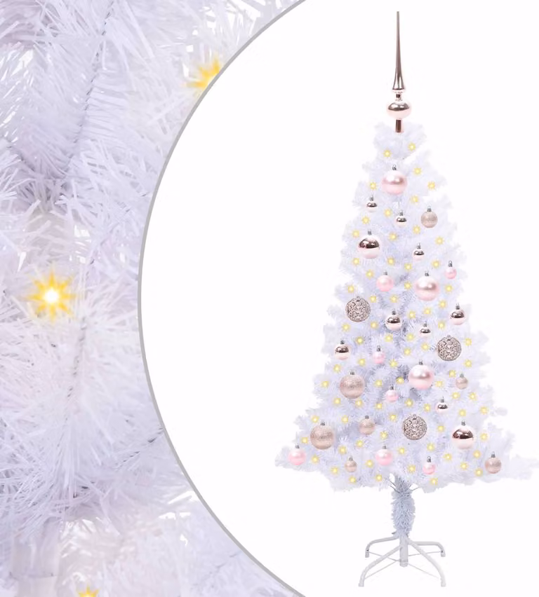 Albero di Natale artificiale Bianco 120 cm PVC e Acciaio