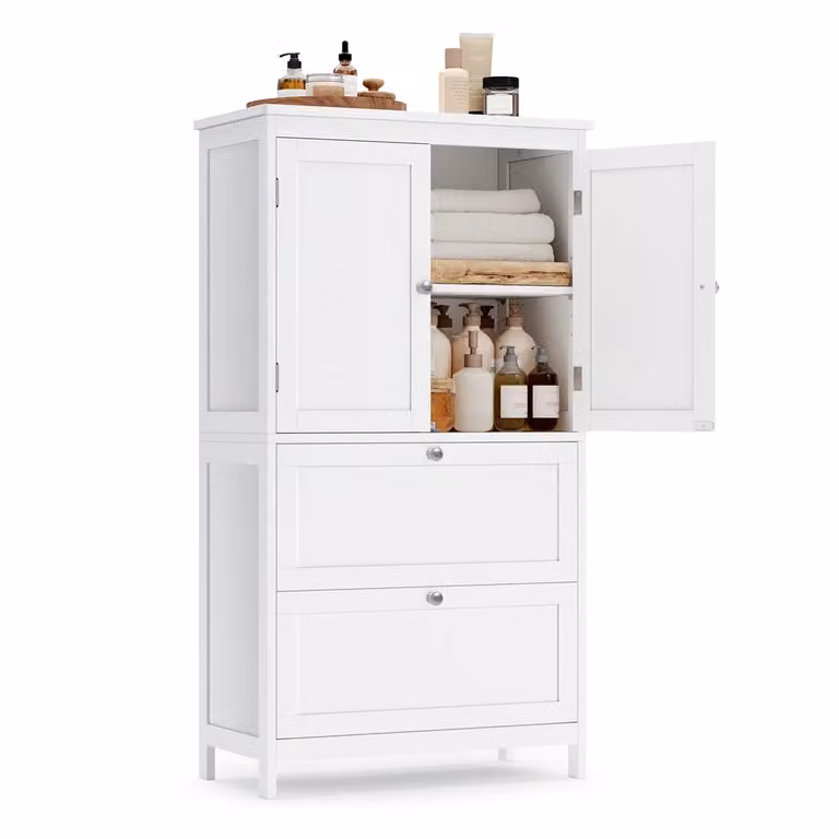 Mobile da Bagno con 2 Cassetti Bianco, Bianco