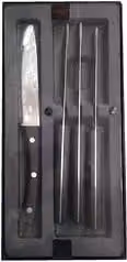 Set di 4 coltelli da bistecca in acciaio inox Abert ANGUS colore nero LAN290455R