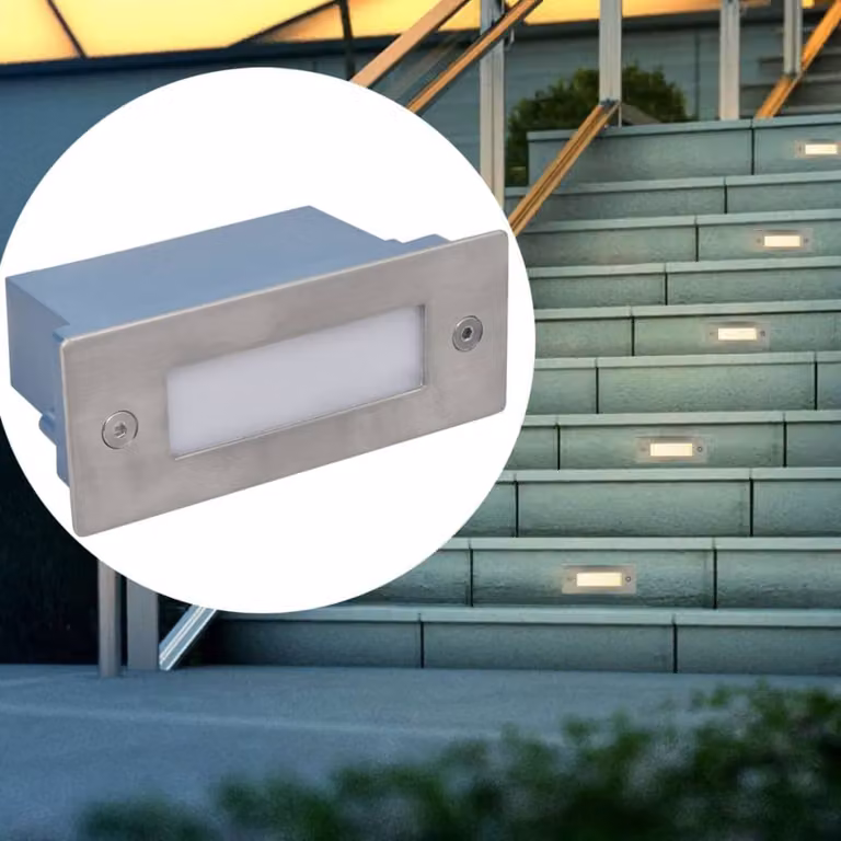 The Living Store Applique a LED da incasso per scale 6 pz. 44x111x56 mm