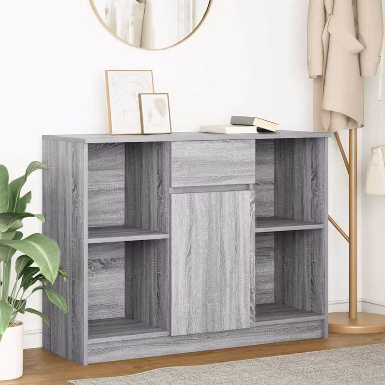 Credenza con Cassetto vidaXL in Grigio Sonoma, L: 101 cm, P: 35 cm, H: 76 cm