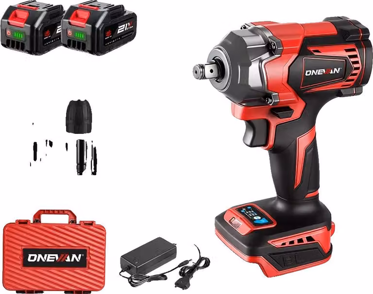 Avvitatore a impulsi elettrico, coppia 1200 Nm, senza fili, 2 batterie, presa UE