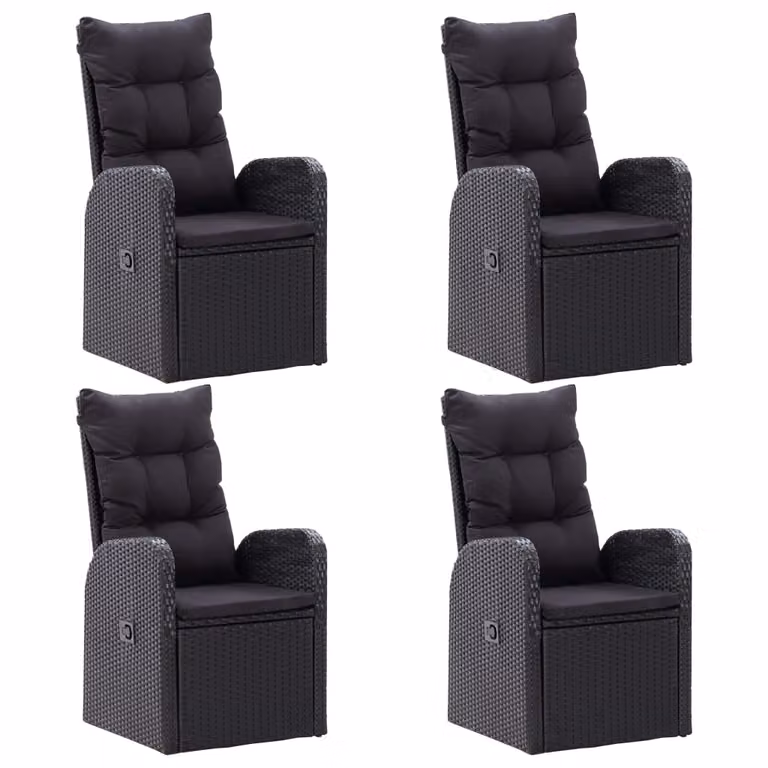 vidaXL Set da pranzo da giardino 5 pezzi nero