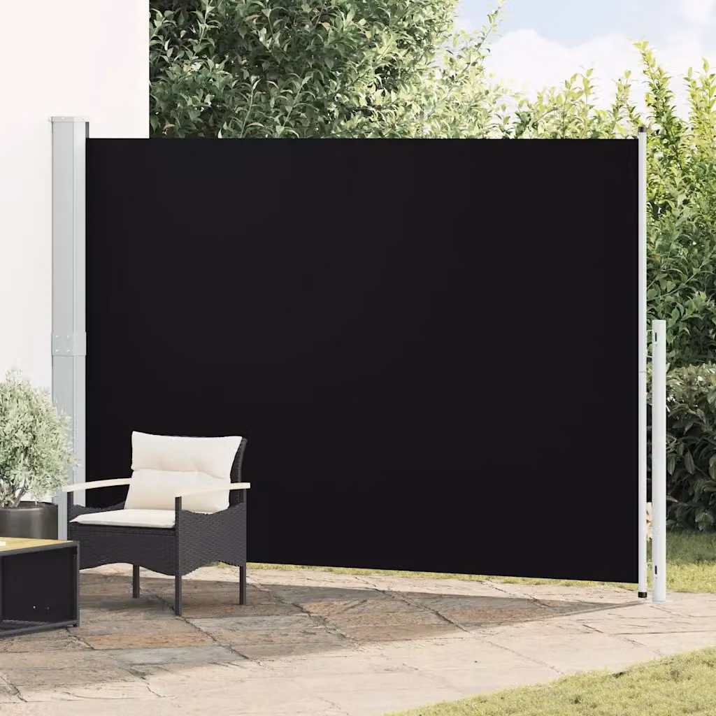 Tenda laterale retrattile per patio in poliestere e acciaio, montaggio a parete, L: 300 cm, H: 200 cm, colori nero o grigio – 2