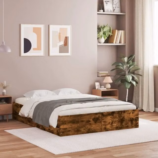 Giroletto con Cassetti Rovere Fumo 150x200 cm Legno Multistrato 3207270