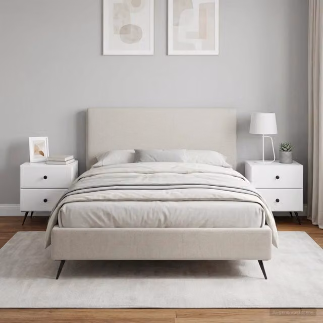 Set di 2 Armadi da Notte vidaXL Bianchi Moderni in MDF e Metallo L/P/H: 43 x 34,5 x 47,5 cm