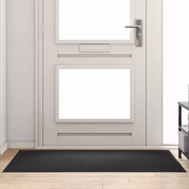 Tappetino rettangolare moderno vidaXL nero in poliammide, L: 90 cm, P: 150 cm
