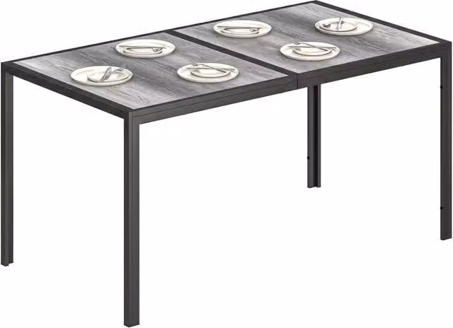 Tavolo da pranzo esterno XYLO grigio effetto legno, rettangolare ed estensibile, L: 150 cm, P: 80 cm, H: 74 cm