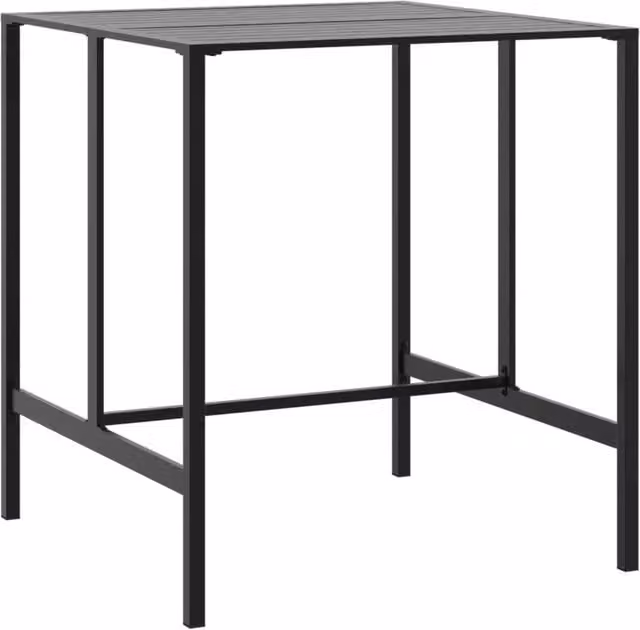 Tavolino da Giardino | Tavolo da Bar Nero 100x100x110 cm Acciaio Verniciato a Polvere