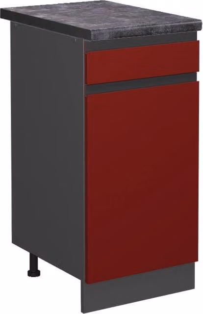 Mobiletto base per cucina Vicco R-Line J-Shape Rosso e Antracite L: 40 cm, H: 81,6 cm, P: 60 cm