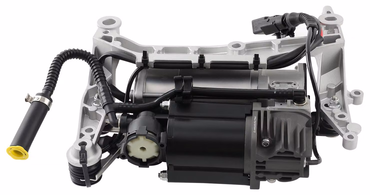 Compressore per sospensioni pneumatiche con staffa – Compatibile con Porsche Cayenne e VW Touareg – Pressione di esercizio: 20 bar