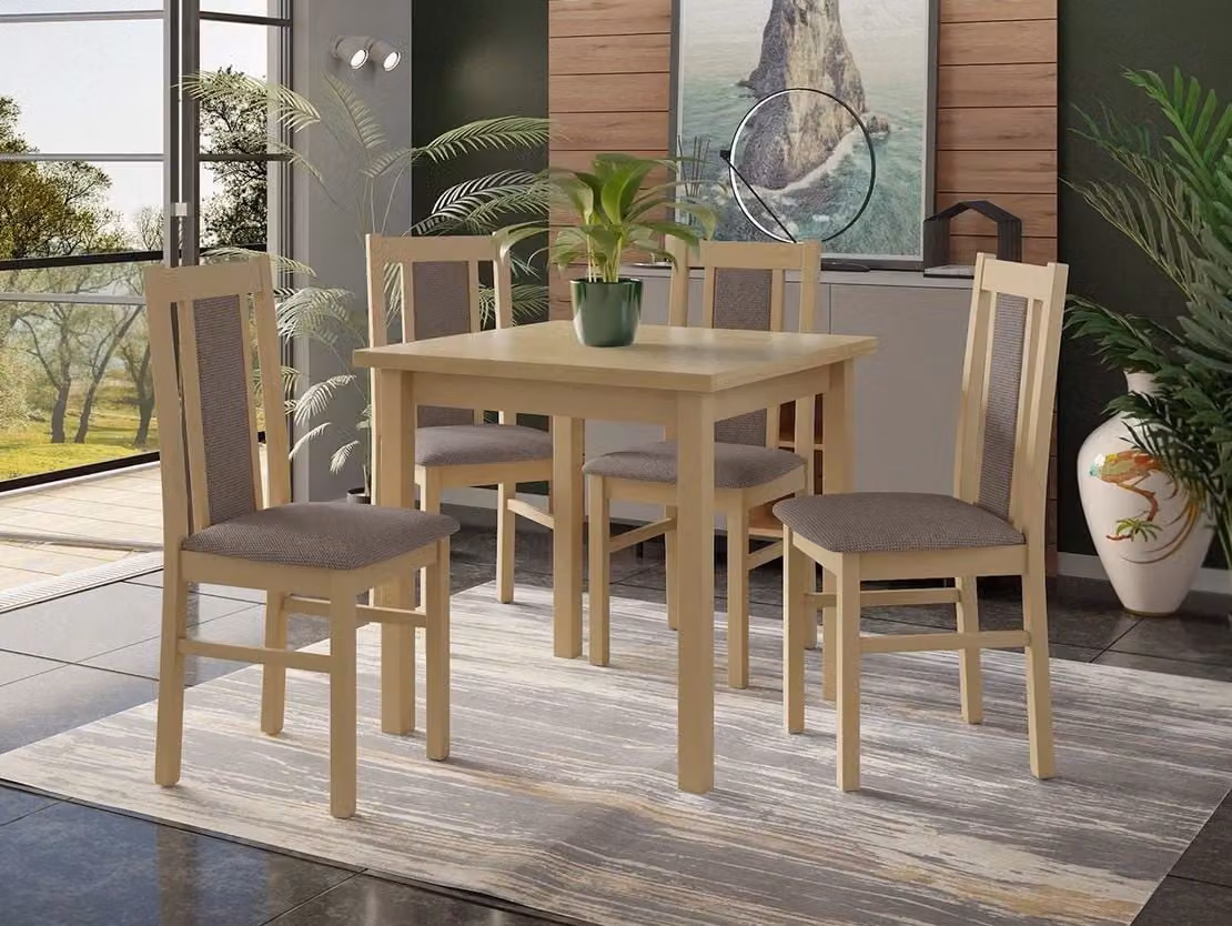 Set da pranzo 4+1 HARDIN 2 - rovere sonoma / marrone 1