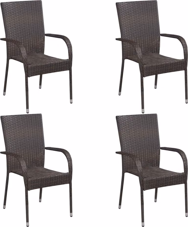 vidaXL set da pranzo da giardino 5 pezzi in rattan marrone